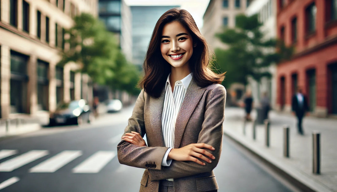 femme élégante avec sourire