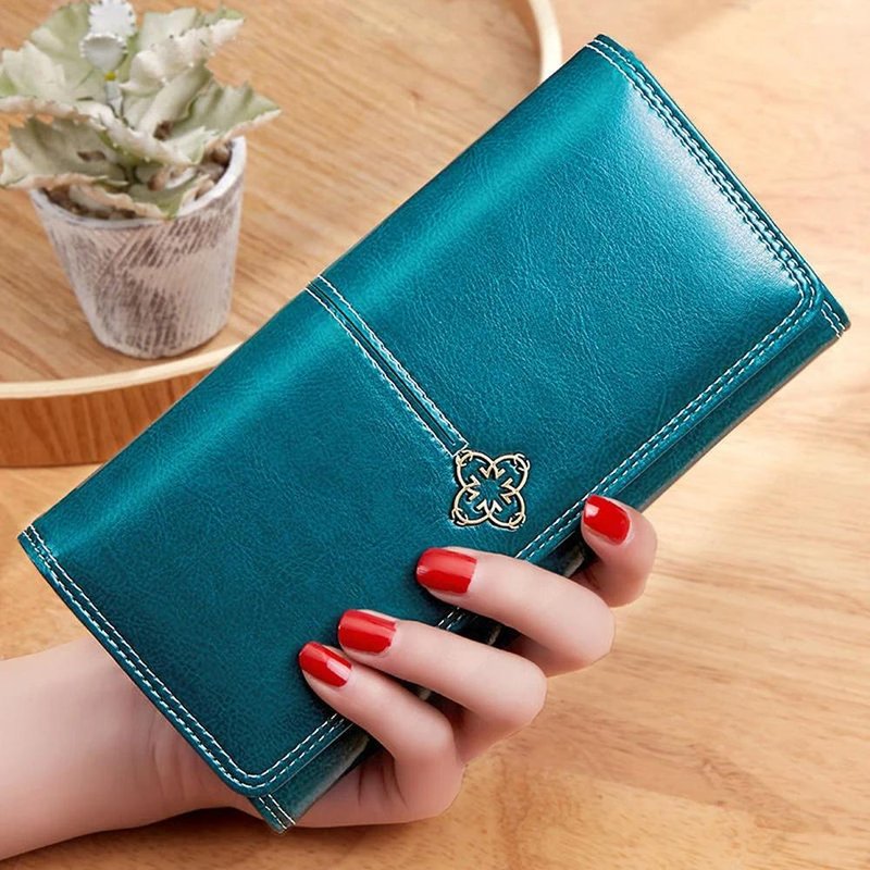 portefeuille femme pratique bleu