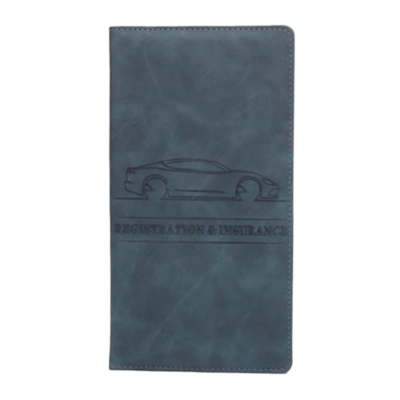 etui porte cartes grise assurance permis sport bleu