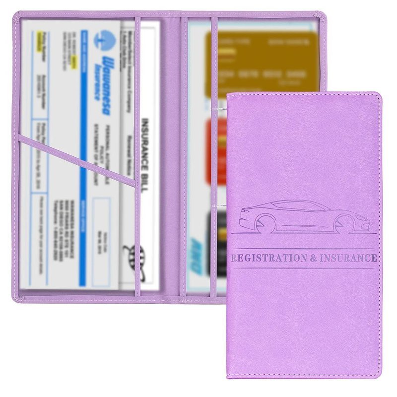 etui porte cartes grise violet