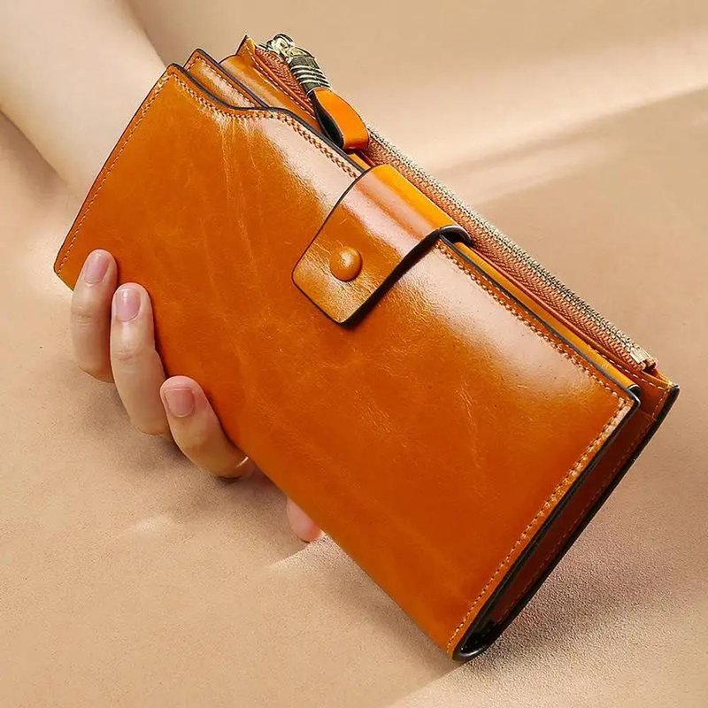 grand portefeuille femme original orange