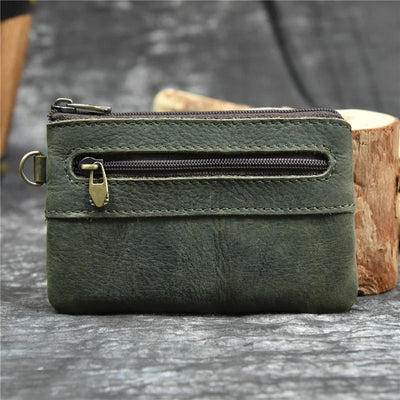 petit porte monnaie homme zippe vert