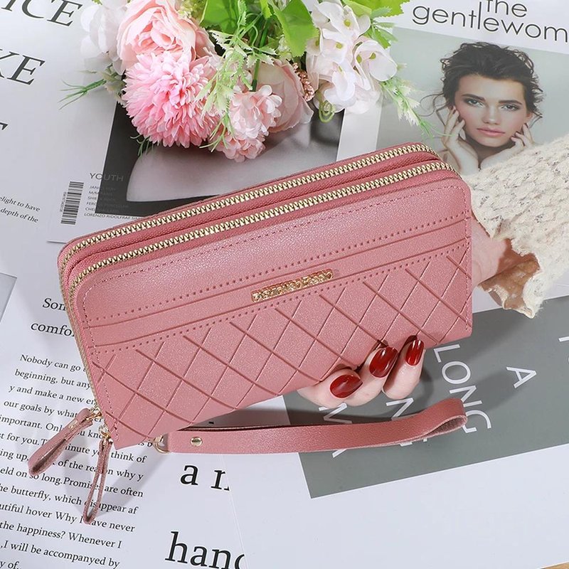 pochette portefeuille bandouliere rose