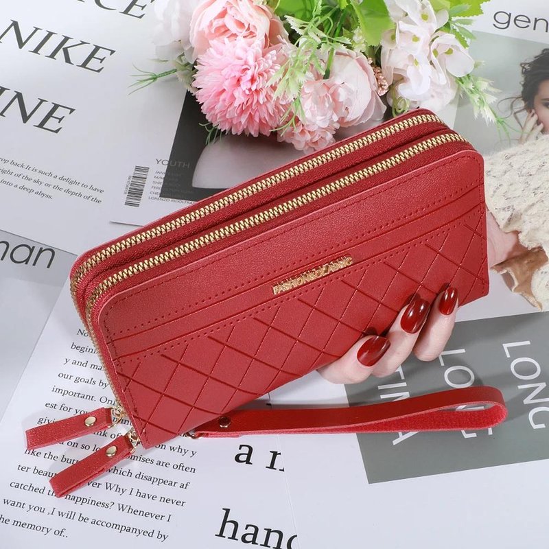 pochette portefeuille bandouliere rouge