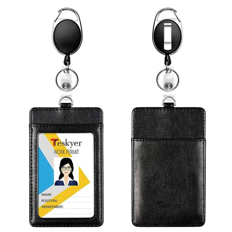 porte badge retractable noir