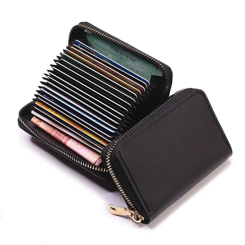 porte cartes accordeon noir