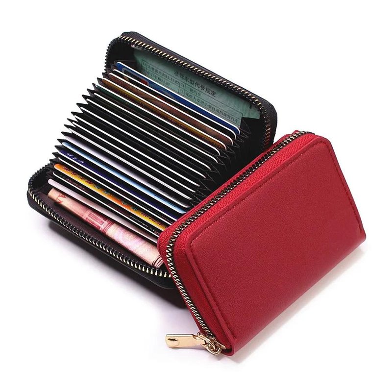 porte cartes accordeon rouge