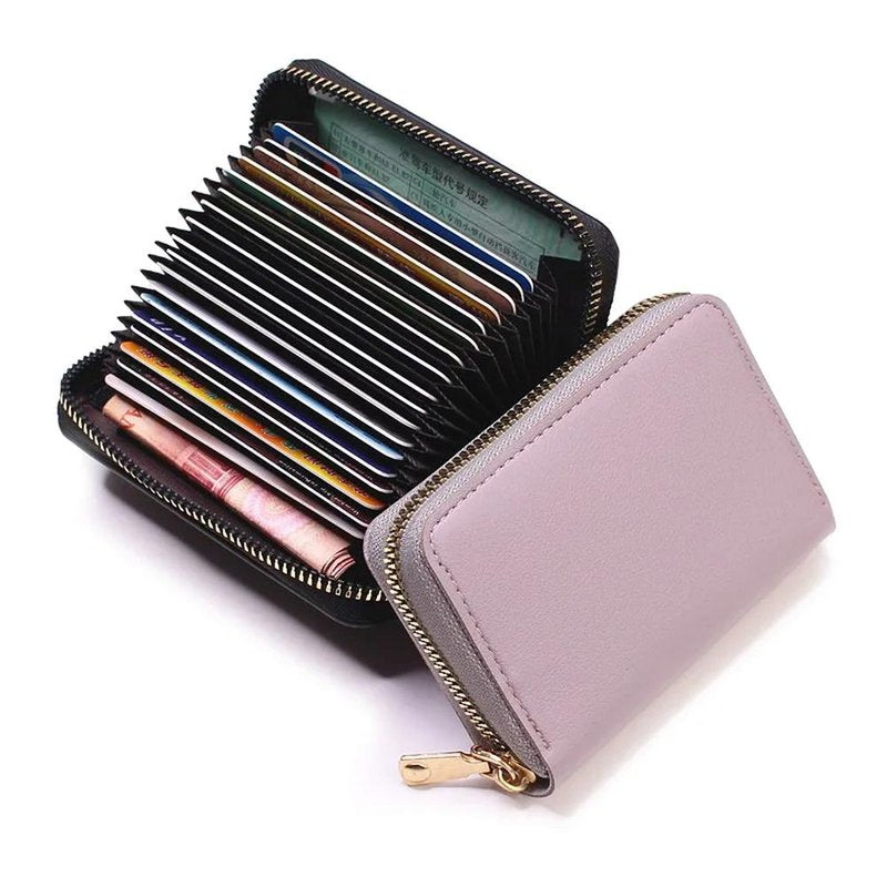 porte cartes accordeon violet