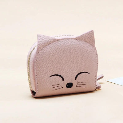 porte cartes chat rose