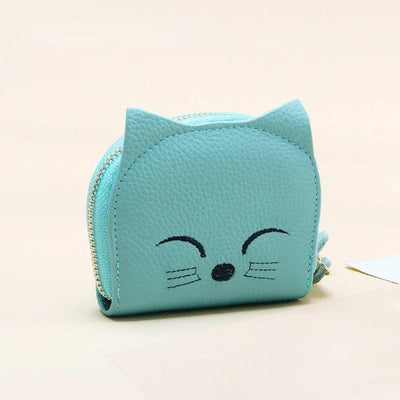 porte cartes chat vert menthe