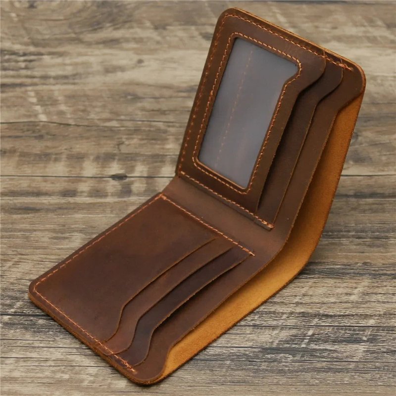 porte cartes cuir fin marron 2