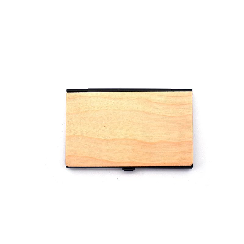 porte cartes de visite design noir bois clair