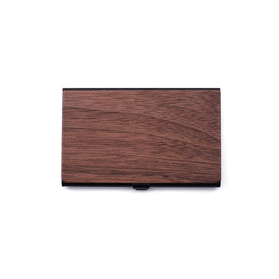 porte cartes de visite design noir bois fonce