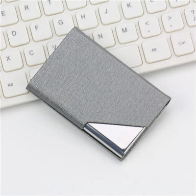 porte cartes de visite inox gris