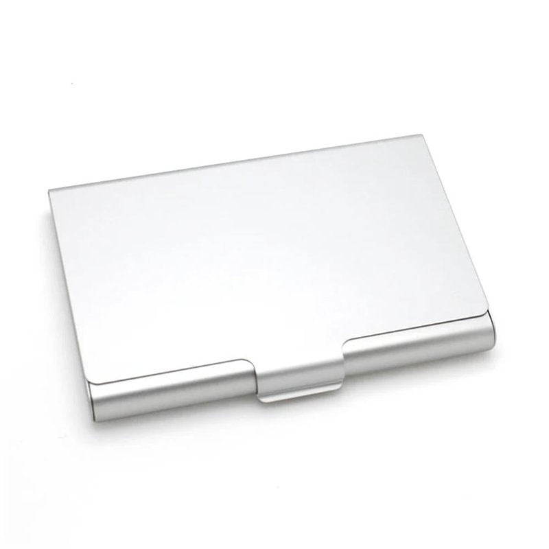 porte cartes de visite metallique argent