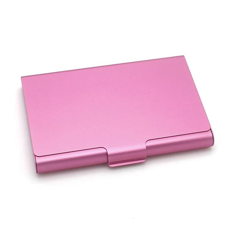 porte cartes de visite metallique rose