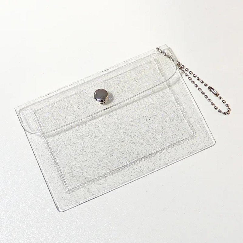 porte cartes en plastique transparent transparent avec paillette