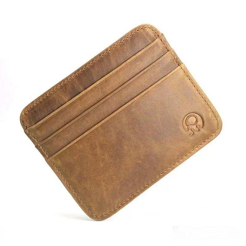 porte cartes extra fin marron clair