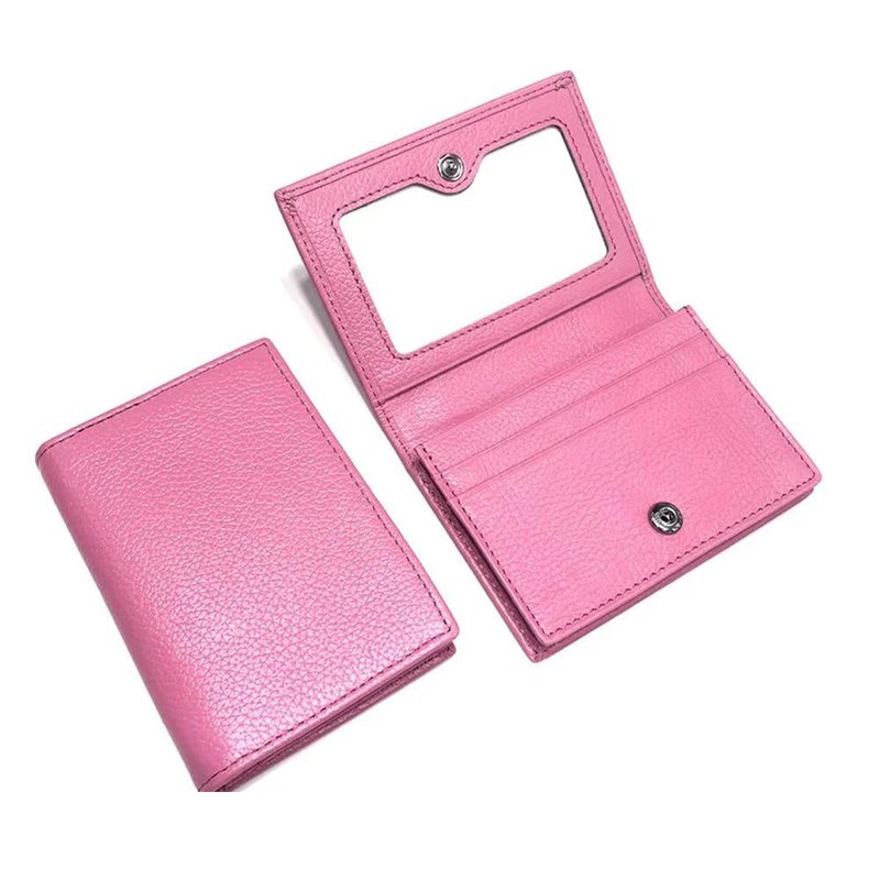 porte cartes femme anti piratage rose clair