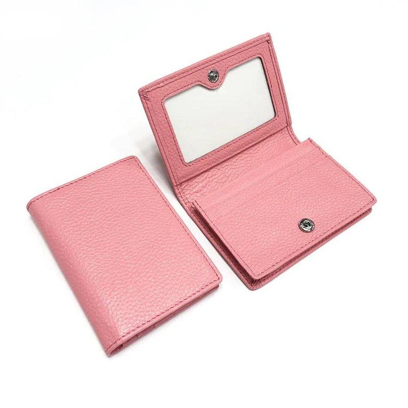 porte cartes femme anti piratage rose pale