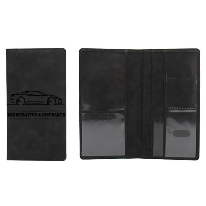 porte cartes grise en cuir noir 4