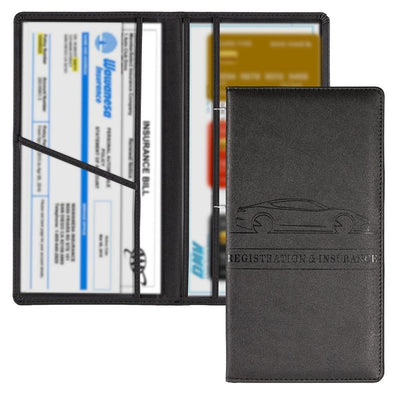 porte cartes grise permis assurance noir