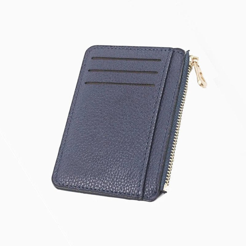 porte cartes homme ultra fin bleu fonce avec zip