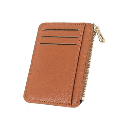 porte cartes homme ultra fin marron avec zip