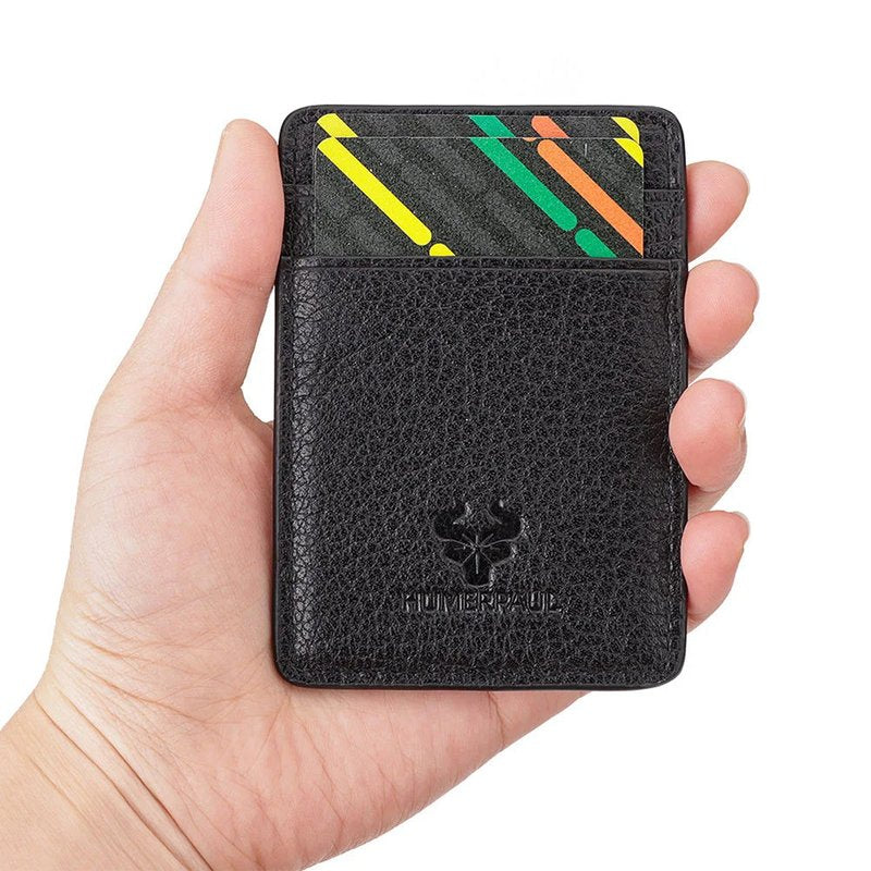 porte cartes minimaliste cuir noir
