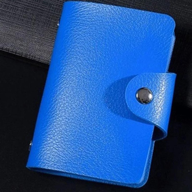 porte cartes simili cuir bleu