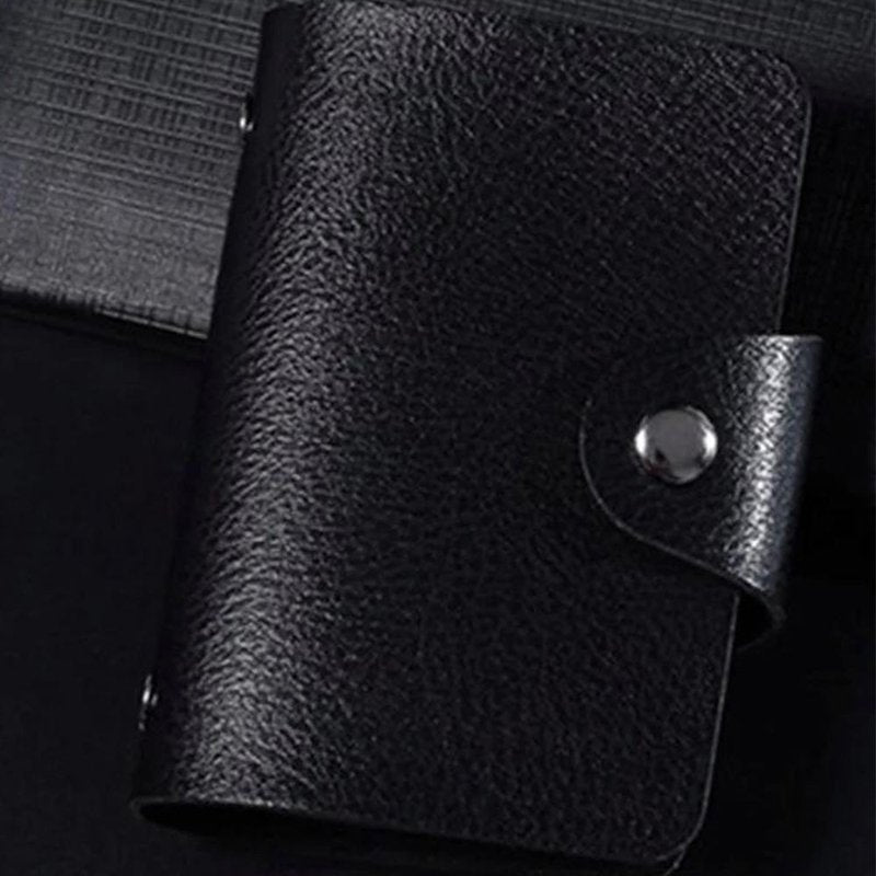 porte cartes simili cuir noir