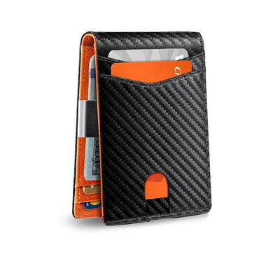 porte cartes solide orange carbone