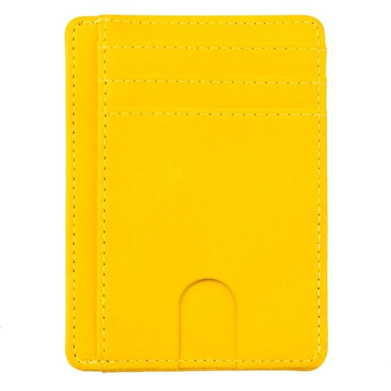 porte cartes ultra fin jaune