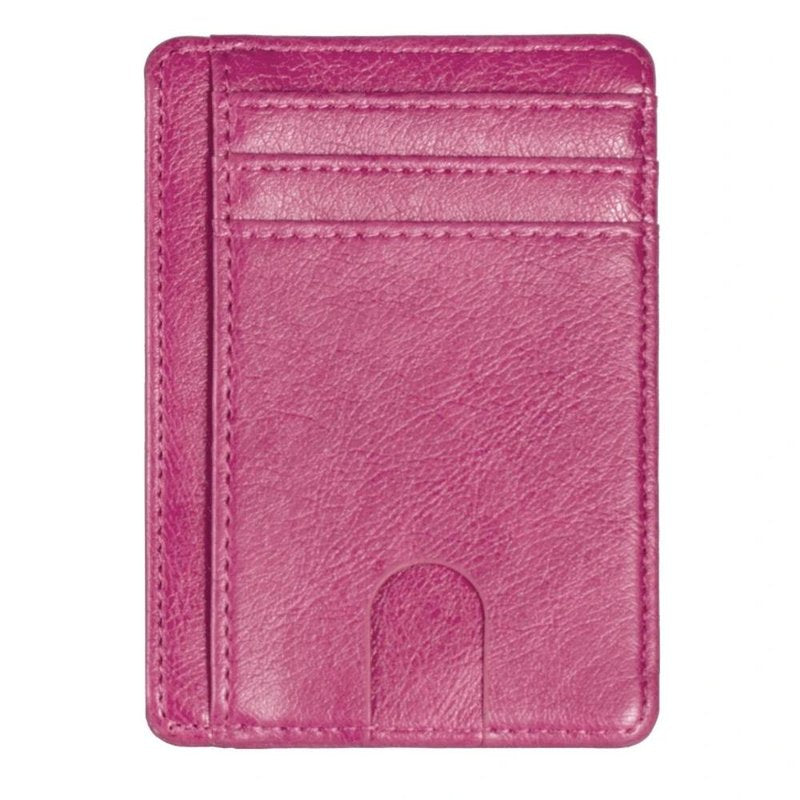 porte cartes ultra fin rose