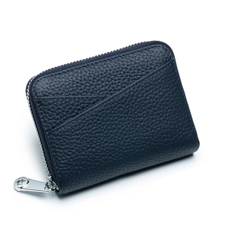 porte cartes zippe femme bleu fonce