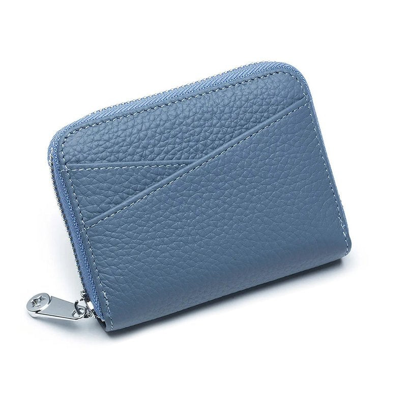 porte cartes zippe femme bleu