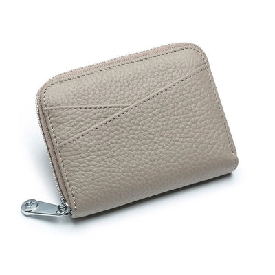 porte cartes zippe femme gris