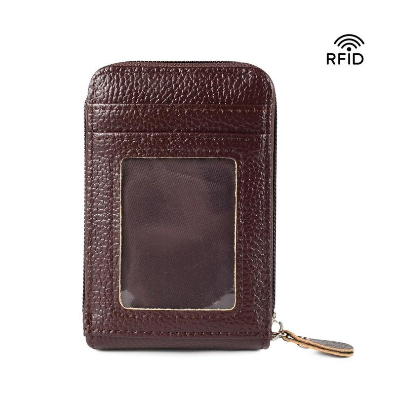 porte cartes zippe marron