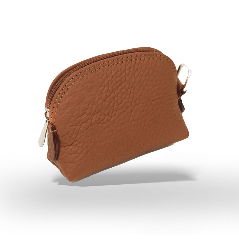 porte monnaie compact marron