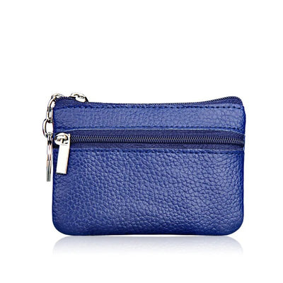 porte monnaie double zip bleu