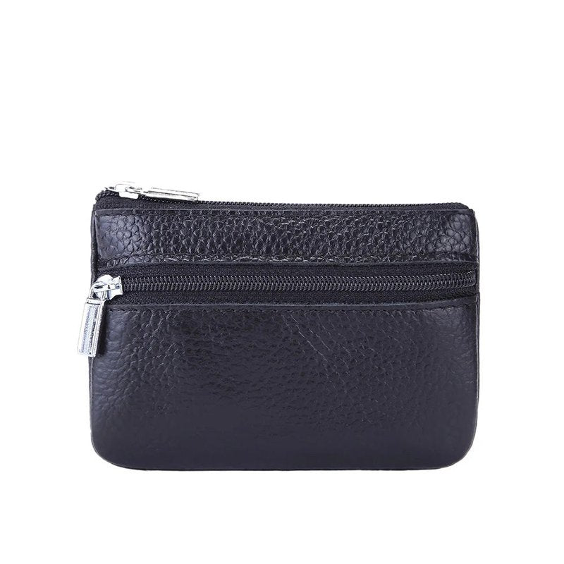 porte monnaie double zip noir