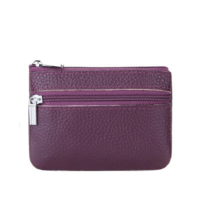 porte monnaie double zip violet