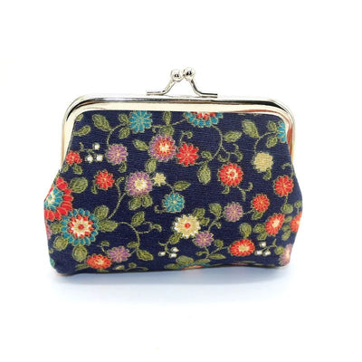 porte monnaie femme paillette fleur bleu