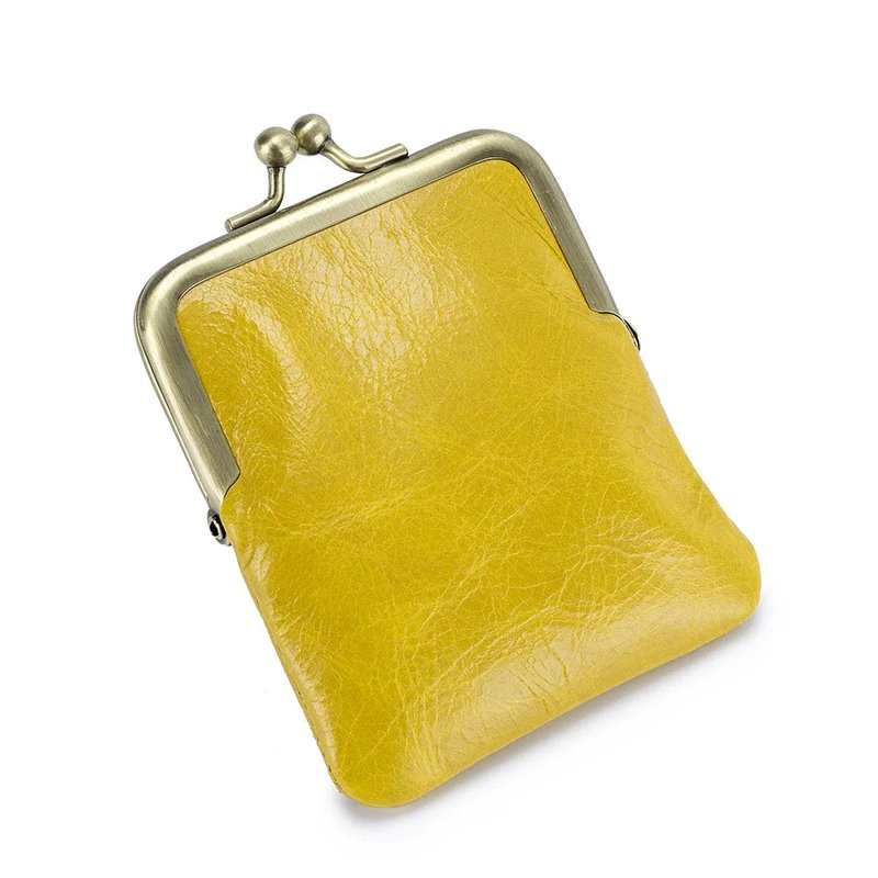 porte monnaie femme souple jaune