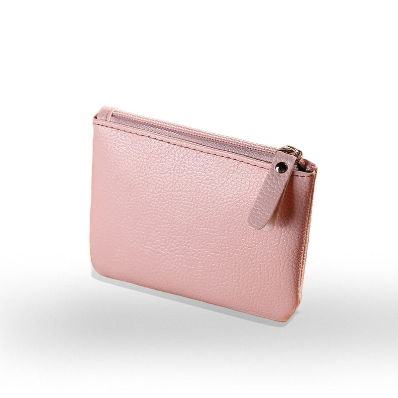 porte monnaie fermeture eclair rose