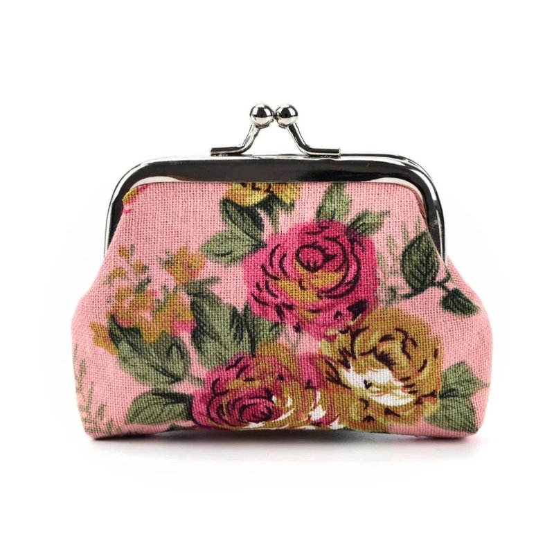 porte monnaie fleur rose