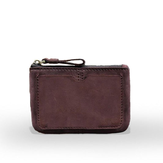 porte monnaie homme cuir souple marron