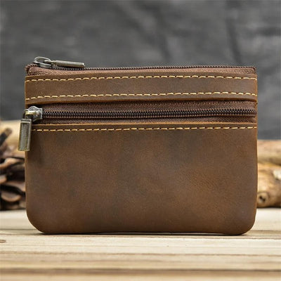 porte monnaie homme piece marron