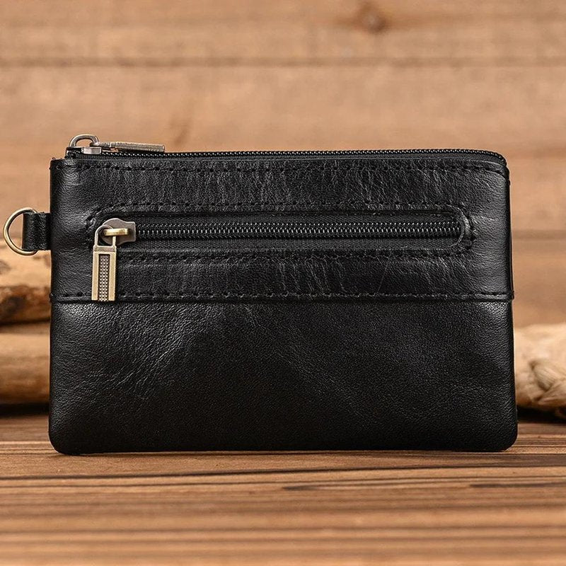 porte monnaie multifonction cuir homme noir