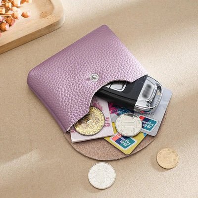 porte monnaie porte cartes cuir femme violet